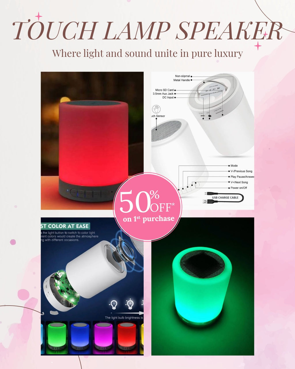 TOUCH LAMP PORTABLE SPEAKER