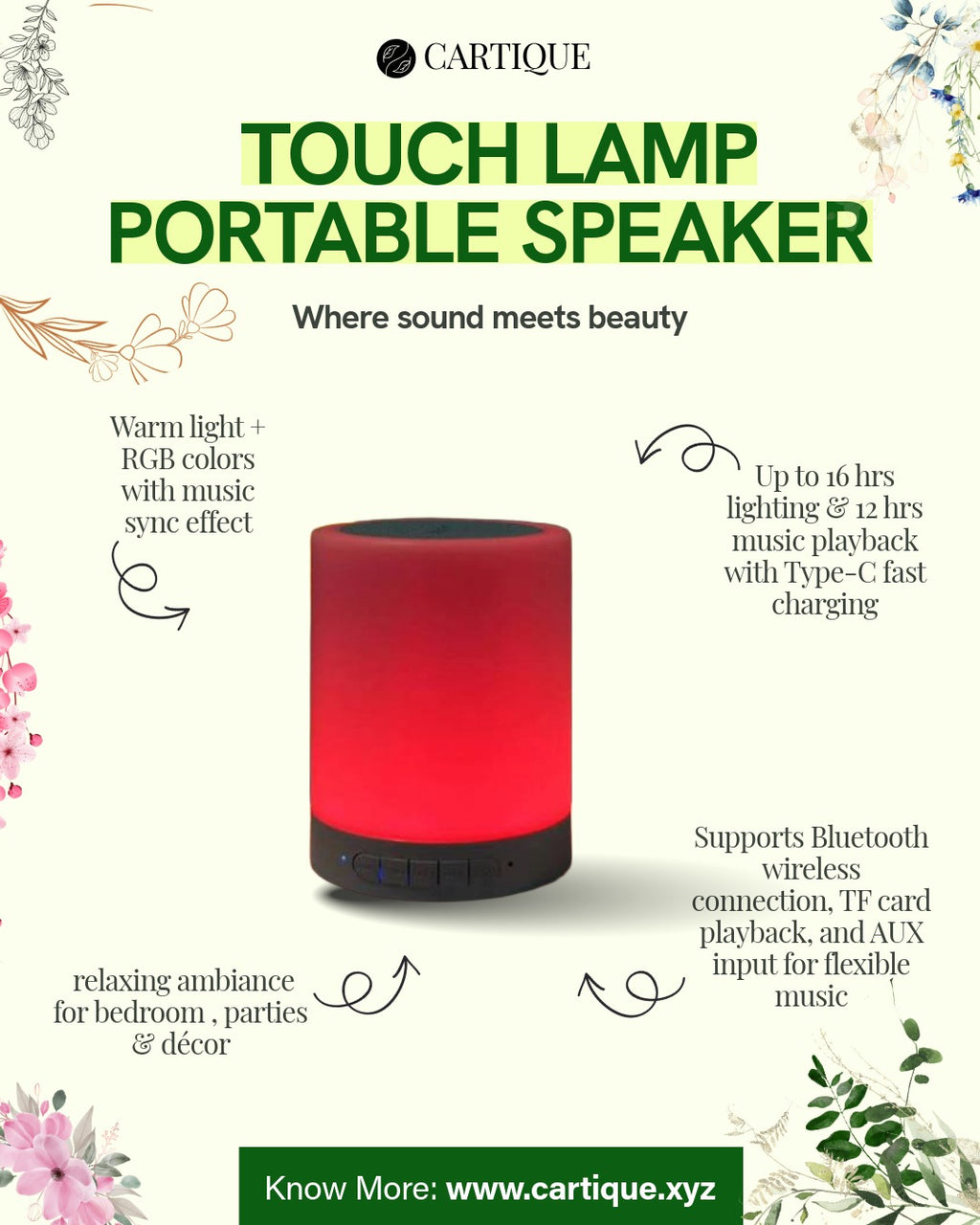 TOUCH LAMP PORTABLE SPEAKER